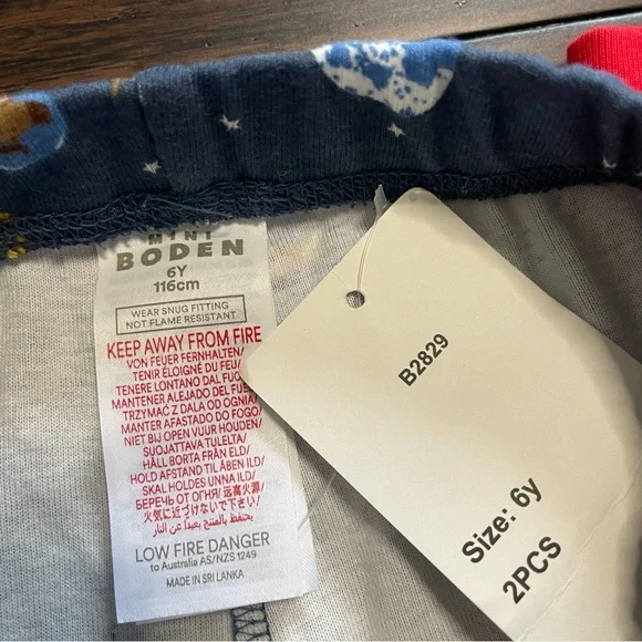 Mini Boden Blue Space Santa Long John Pajamas NWT - Picture 10 of 10